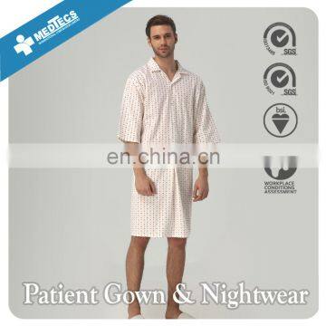 Fashion Color-printed Neck and Waist Ties Wrap-over Medical Patient Gown photo-5