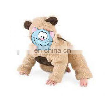 Light brown teddy bear baby coverall cloth for crawling