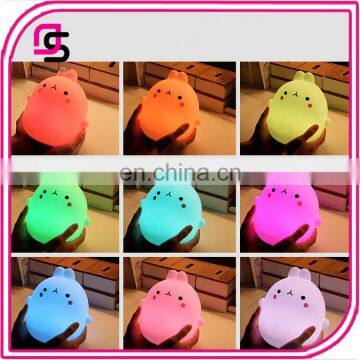 New design trendy silicone LED night light cute animal light lamp for kids