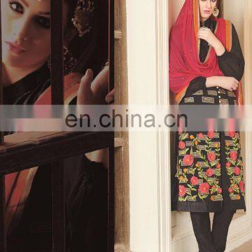 Black Color Embroideried Designer Salware kameez