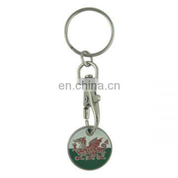 custom metal front dragon back shopping cart trolley coin token