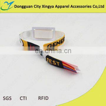 custom cheap fabric wristbands rfid thread bracelet