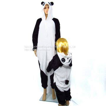 Gongfu Panda Cartoon Flannel Conjoined Polyester Pajamas