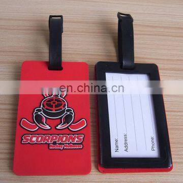 Embossed Logo Soft PVC Name IDs Hockey Promotional Luggage Tag