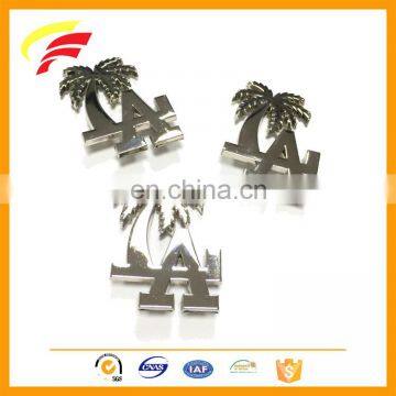 coconut tree shape zinc alloy label with custom logo for handbag F1320