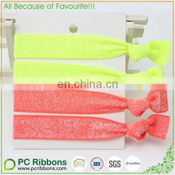 5/8" Neon colors stretch glitter hair ties