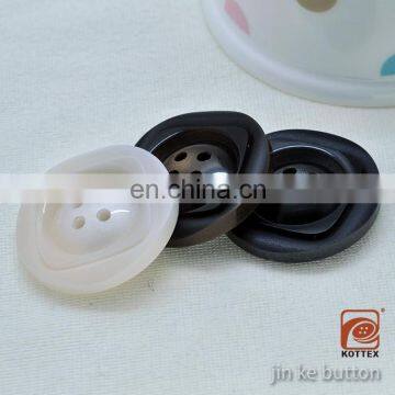 Factory 4 Holes White/Black Pearl Sheet Color Resin Polyester Coat Round- Square Button For Shirt, Coat ,Garment