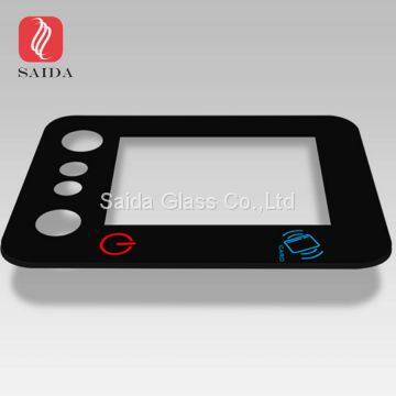 0.7mm Chemical Strengthened Cover Glass 4.3inch for Payment Terminal With Semi-transparent Black Color photo-2