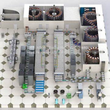Bread cake toast biscuit production line bread baking tunnel oven