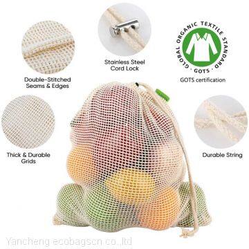 GOTS Organic Cotton Produce Bags | Mesh Shopping Bag | Organic Fruit Bag | Zero Waste Gifts, Grocery Bag, Plastic Free, Eco Friendly photo-2