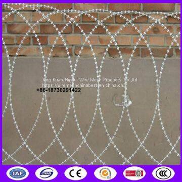 Hot Dip Galvanized BTO 10 Flat Wrap Razor Wire On Fence Top photo-3