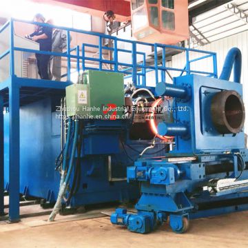 Medium frequency induction heating pipe bending machine for steel pipes