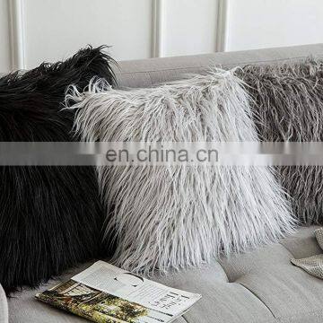Home Decorative Plush Faux Fur Pillowcase Furry Throw Pillow Cover