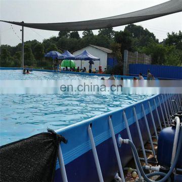 Inflatable Above Ground Metal Frame Swimming Pool With Water Slide For Adult