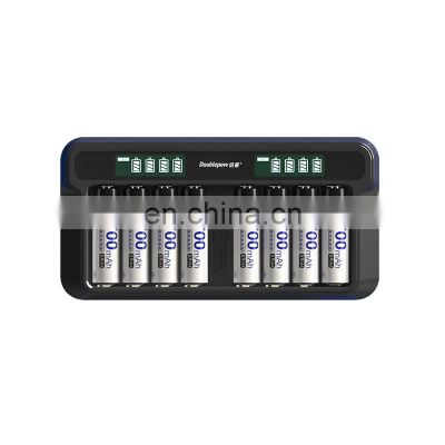 New arrival 8-Bay Rechargeable Battery Charger with USB cable Compatible with Ni-MH AA AAA Batteries