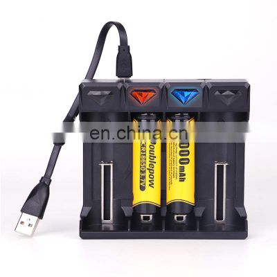 Doublepow UK41 universal best 18650 battery charger with led for 26650 21700 18650 16340 14500 10440 li ion battery