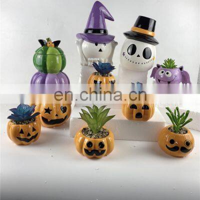Colorful Day of The Dead Halloween Gift Party Ceramic Skull Home Decoration Supplies