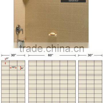 Classic Cultured Marble Shower Surround, Cast Marble Shower Panel, Shower Surround Kits photo-2