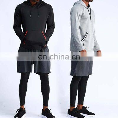 Wholesale custom men's sweater Casual and comfortable Long sleeve Loose Hooded printing Solid color movement