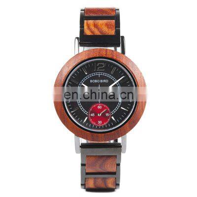 OEM Custom Watches Wholesale Private Label Design Women Quartz Wrist Watch Combinate With Red Sandalwood