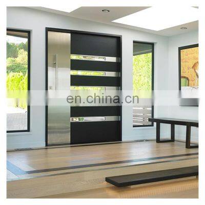 FoshanWaterproof Large Designs Modern Stainless Steel Wooden Pivot Entry Doors