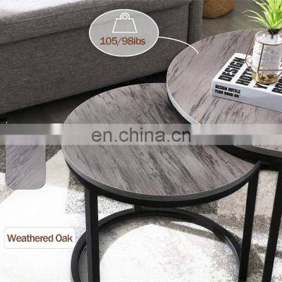 Modern Minimalist Style Furniture Round Nesting Table Set Circle Coffee Table for Living Room