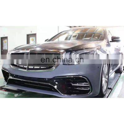 For Benz W222 S class 2014 2015 2016 2017 2018 2019 2020 year upgrade S63 front bumper and rear bumper sopilers