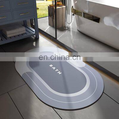 Bathroom super absorbent diatom mud soft diatomite bath mat