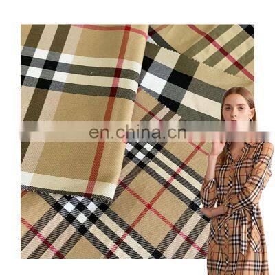 wholesale cloths textile print cotton elastane check woven shirt fabric