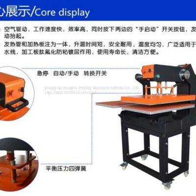 Hengjun Garment Digital Printing Pneumatic Double Position Hot Stamping Machine Heat Transfer Korean High Pressure Shaking Hot Stamping Machine photo-5