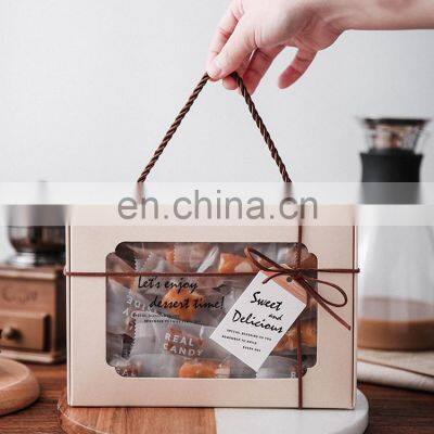Custom Logo Print Transparent Pvc Window Baking Moon Cake Paper Food Box Gift Packaging With Rope Boxes/ribbon photo-4