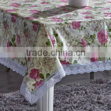 Printed Peva Elegant Wedding Tablecloth With Flannel Backing photo-4