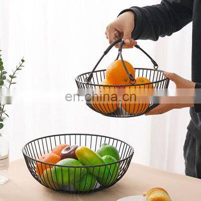 Professional Creative Decorative Display Storage Vegetables Wire 2 Tier Hanging Metal Fruit Basket photo-4