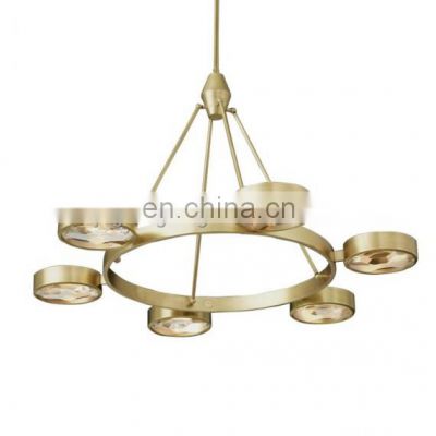 Modern Simple Indoor Metal Linear Round Industrial Chandeliers Living Room Hotel Ceiling Home Decor Lighting Hang Lamps