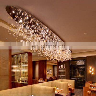 Custom crystal lobby chandelier Large hotel lobby ballroom art glass bubble chandelier
