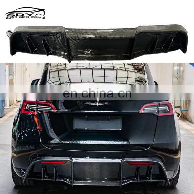 MODEL Y AD Style Carbon Fiber Rear Diffuser Rear Bumper Lip Rear Splitter For Tesla MODEL Y