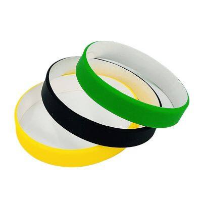Factory Directly Soft Material Blank Color Coated Silicone Bracelets
