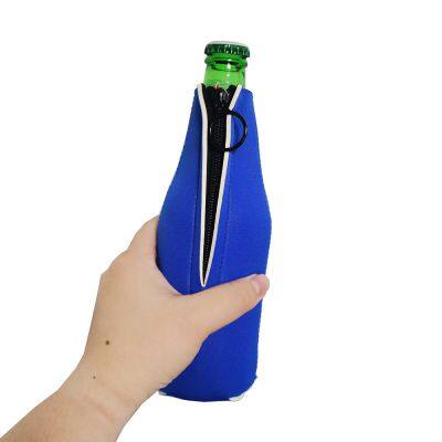 Custom Beer Wine Bottle Sleeve Cooler Zipper Neoprene Beer Bottle Holder With Opener photo-3