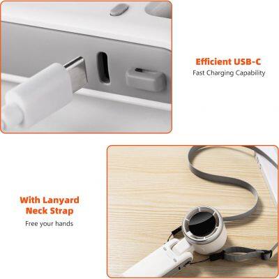 Foldable Handheld Turbo Fan With LED Display - USB Rechargeable, 5 Speeds, 1800mAh Battery, Ultra-Quiet Portable Fan for Travel photo-3