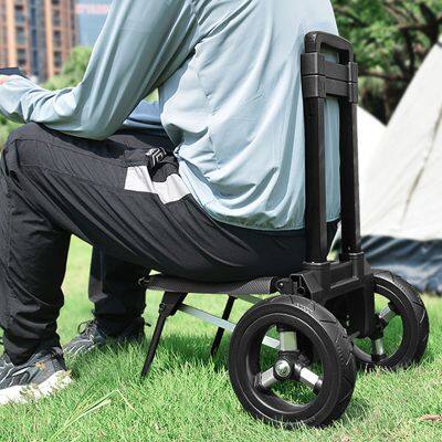 Portable Large Wheels Folding Hand Truck 2 Wheel Climbing Stairs Foldable Trolley Push Cart photo-4