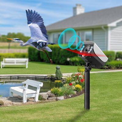 Aosion ODM/OEM Outdoor Garden Pond Yard Rotatable Solar Ultrasonic + Flashing Cat Dog Fox Bird Possum Animal Repeller photo-4