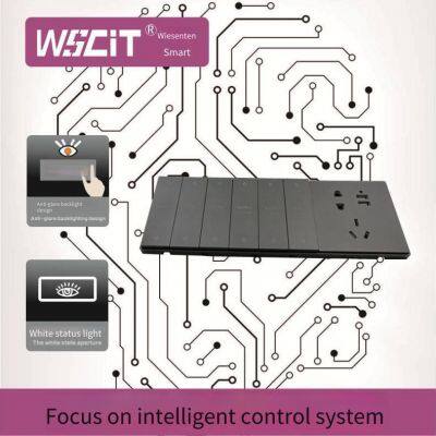 86-type Silver-gray Recessed Single-switch Five-hole Socket Panel for Household Use With 16a Wall Power Supply, Wholesale. Switch Sockets