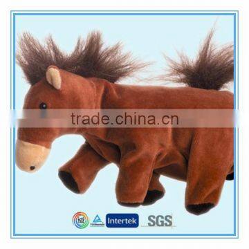 Custom plush toy horse stuffed animal toy hand puppet for sale