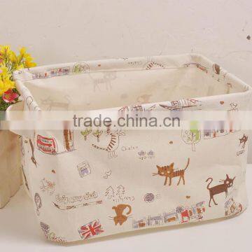 Linen fabric laundry hamper laundry basket