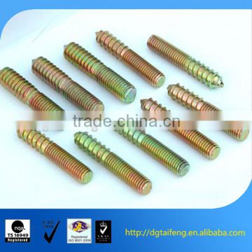 double end thread self tapping rods with zinc plated