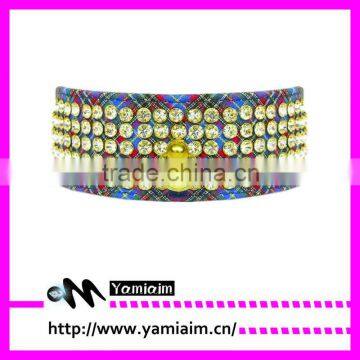 Luxury rhinestone pet collar dog collar with custom charm wide