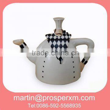 Cheap chef shape ceramic teapot set