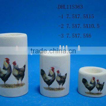 Ceramic crackleware candle holder