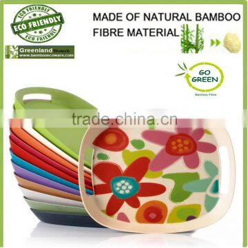 square bamboo fibre eco-friendly tableware large tray. serving tray