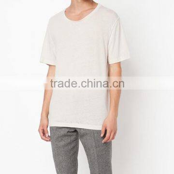 Summer Men Short Sleeve o Neck Faded Cotton Blank T-shirts photo-2